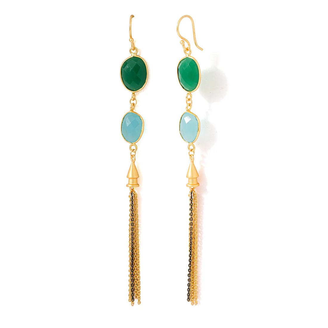Danglers For Women In Studded With Blue Aquamarine - Image 4