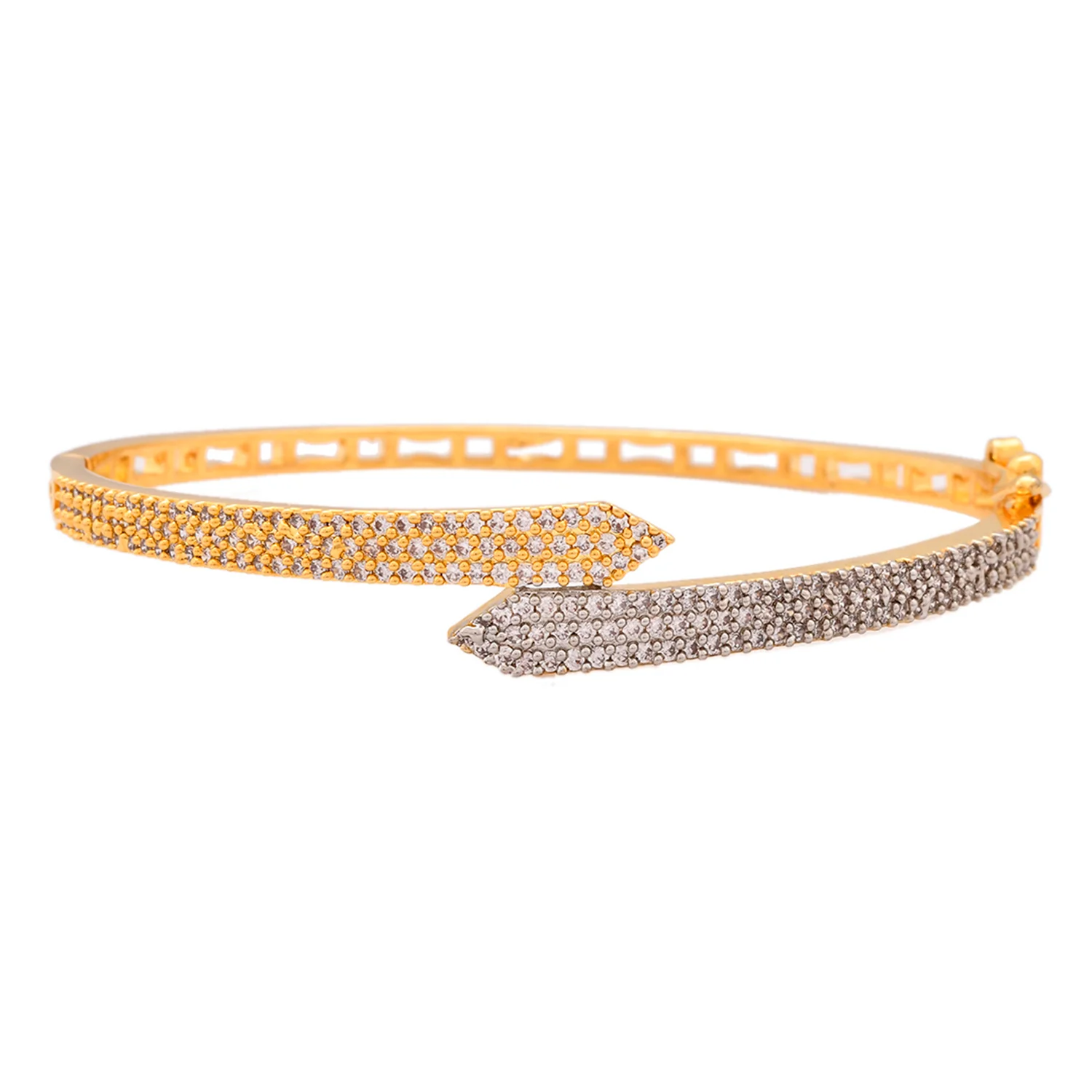 Dazzling Dual Tone American Diamond Bracelet - Image 4