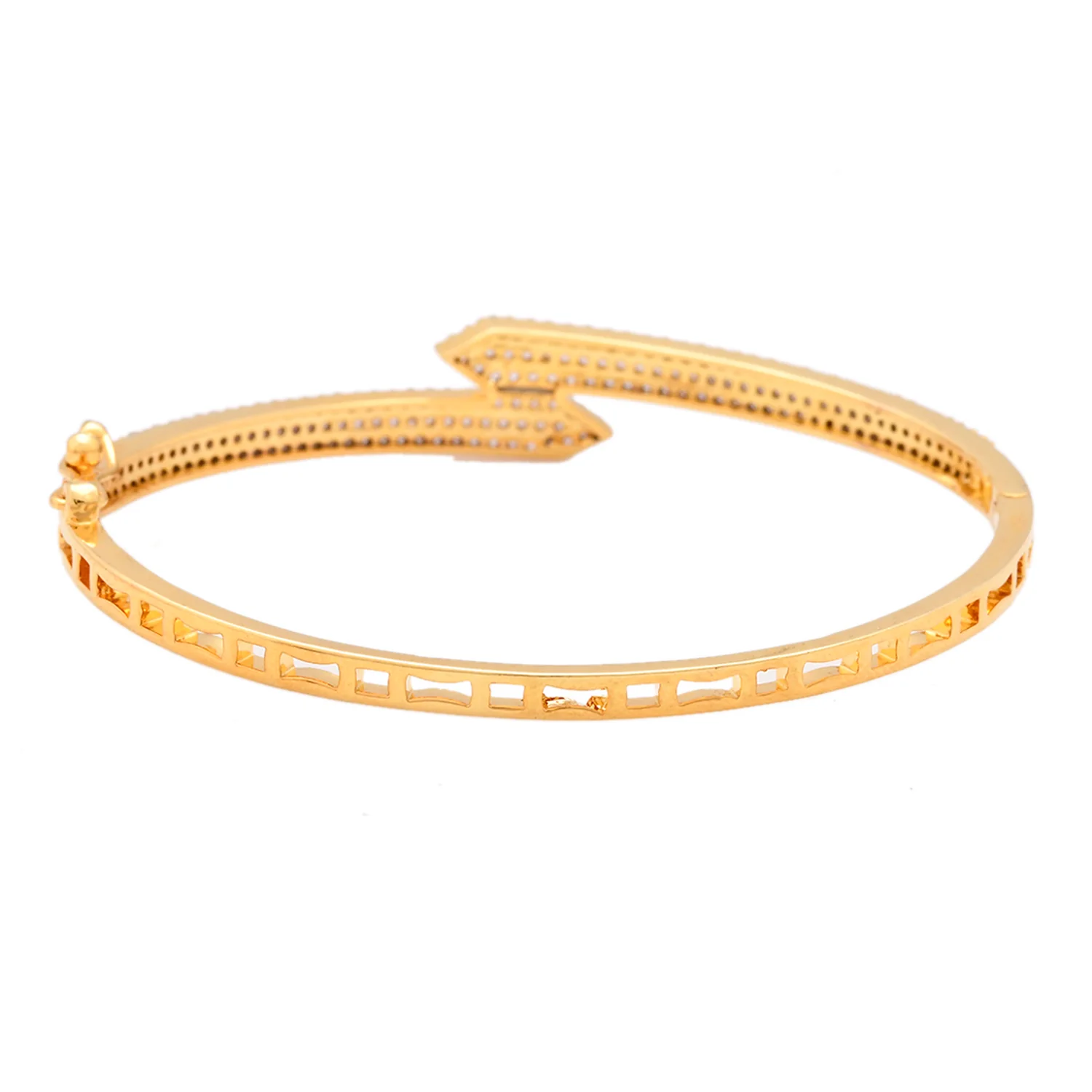 Dazzling Dual Tone American Diamond Bracelet - Image 5