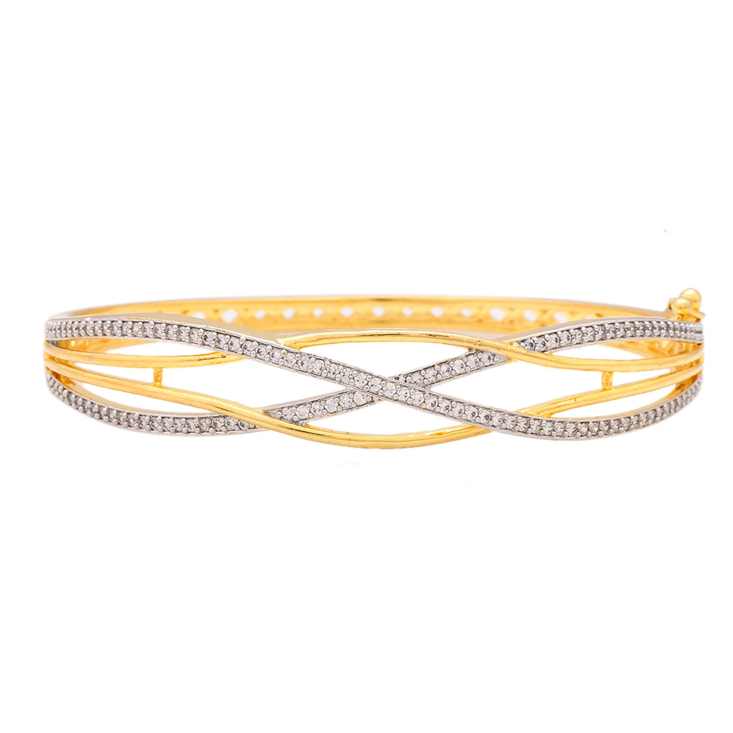Dazzling Gold-Plated American Diamond Bracelet - Image 4