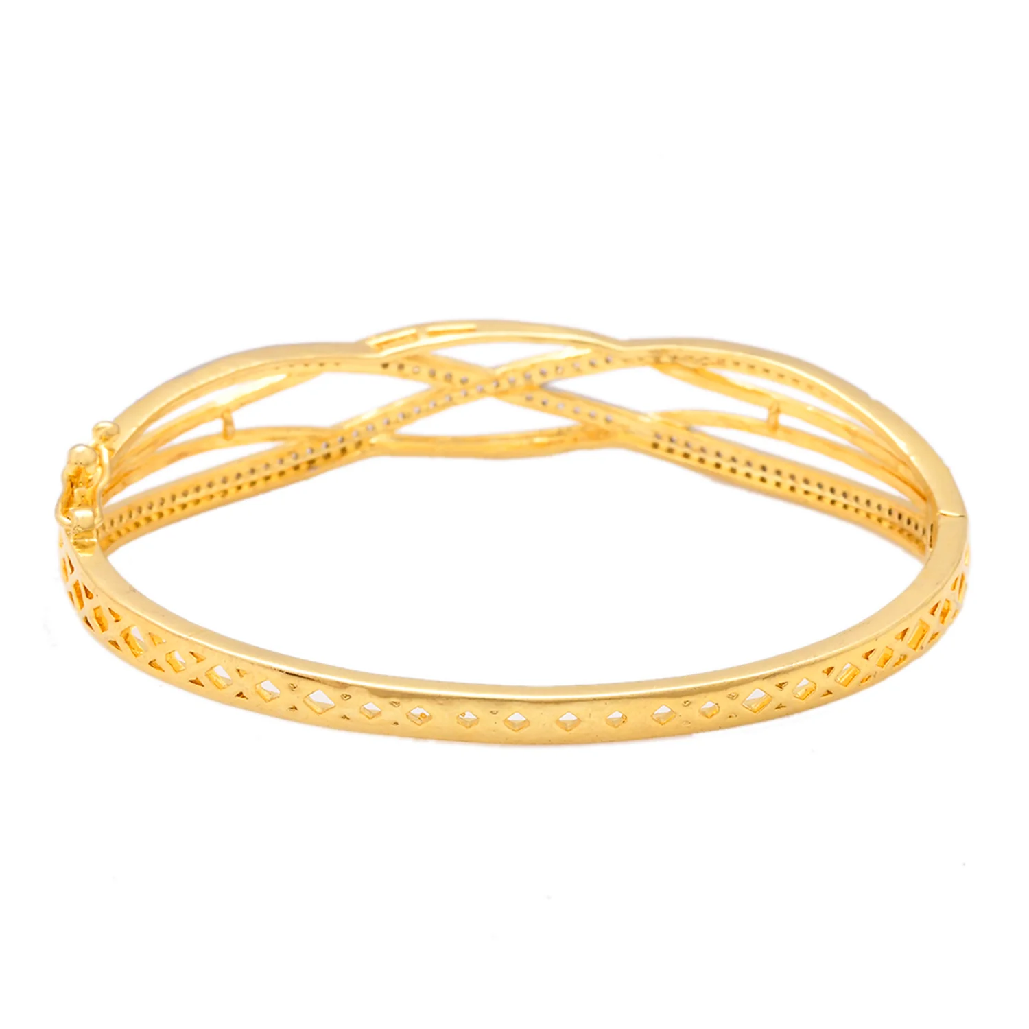 Dazzling Gold-Plated American Diamond Bracelet - Image 5