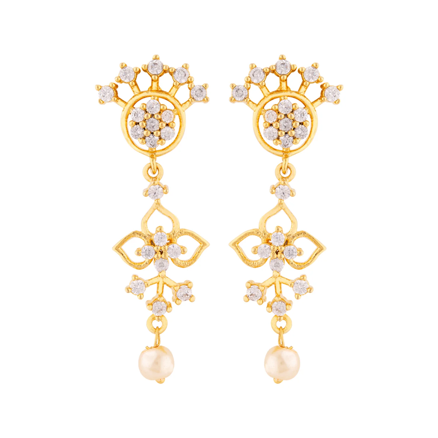 Delicate Brass Drop Earrings - Image 3
