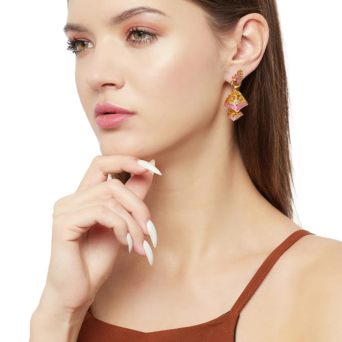 Delicate Jhumki Earrings - Image 2