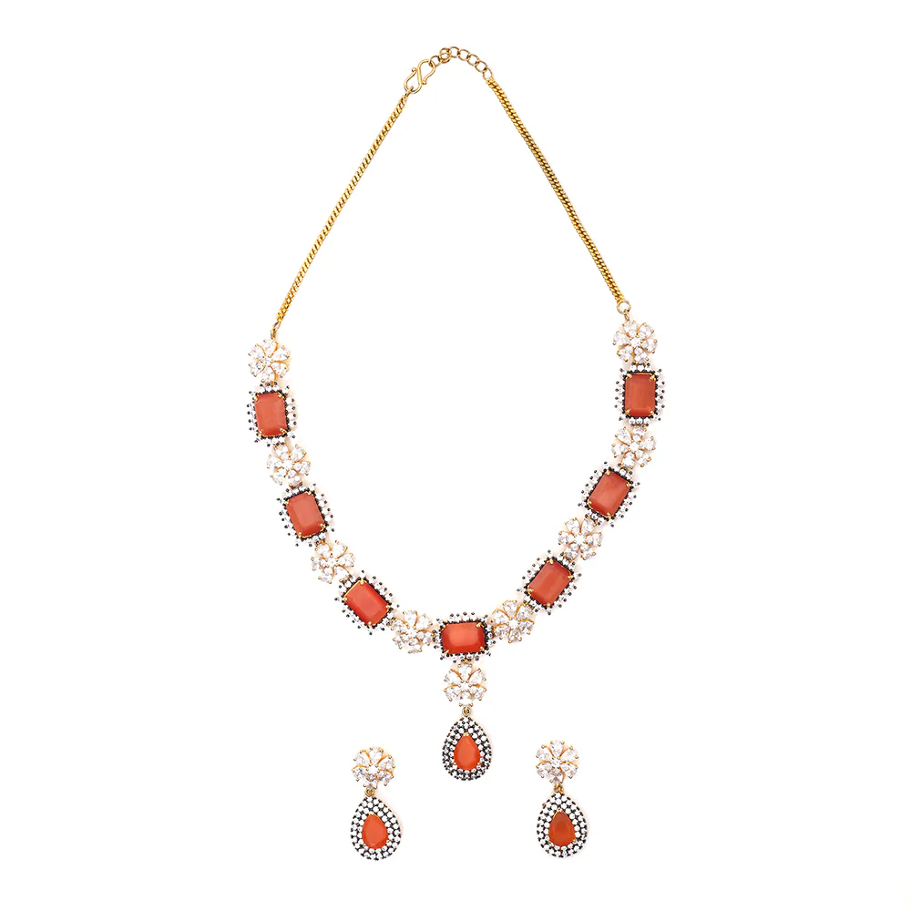 Designer Brass Necklace Set - Image 3