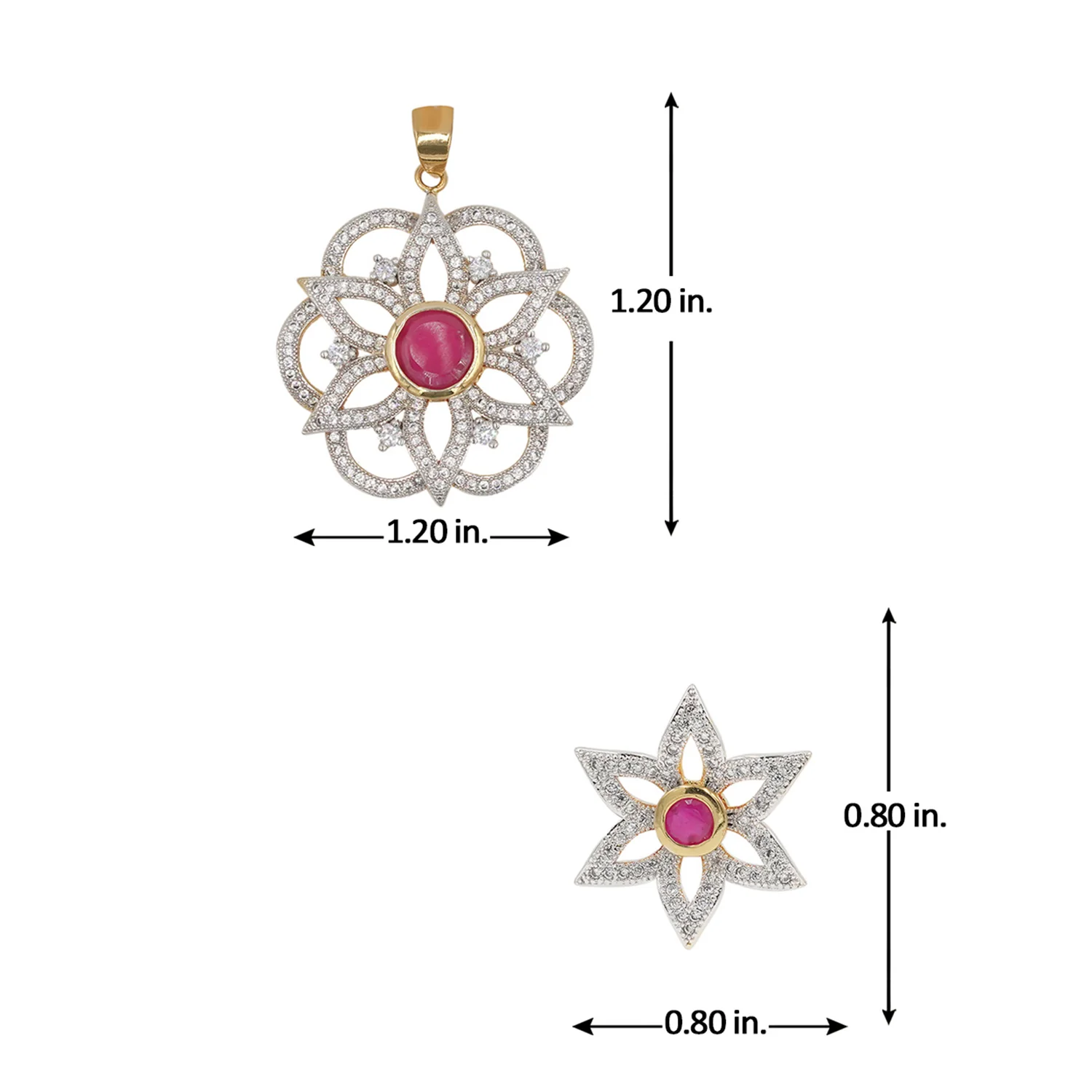 Designer Floral Pendant Set - Image 6