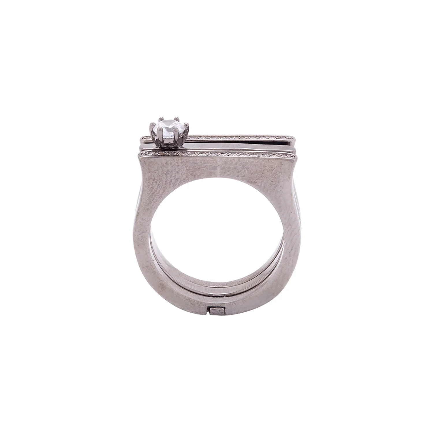 Designer Inspired Black Rhodium Plated Ring - Image 4