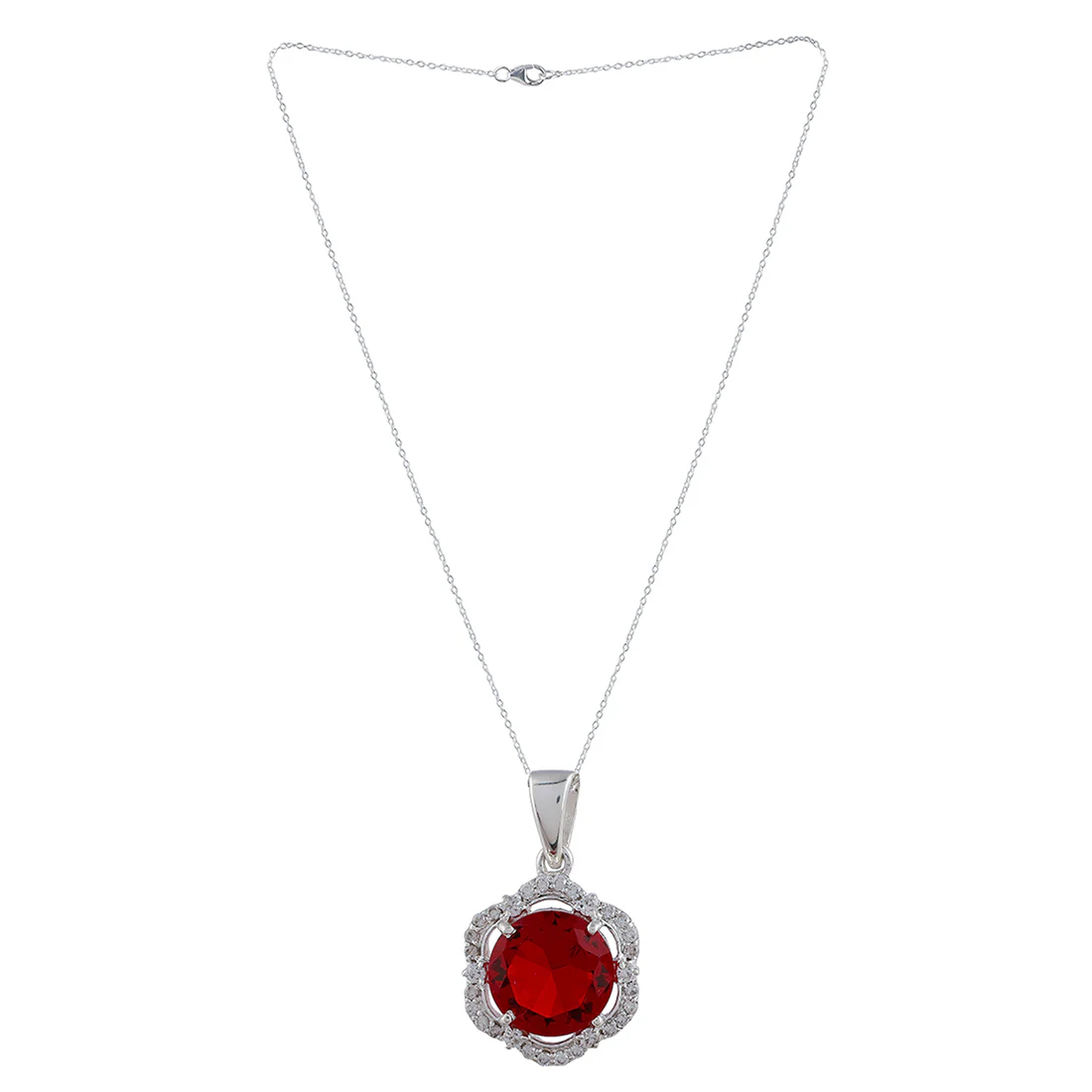 Designer Red & White Stones Studded 925 Sterling Silver Box Set - Image 4