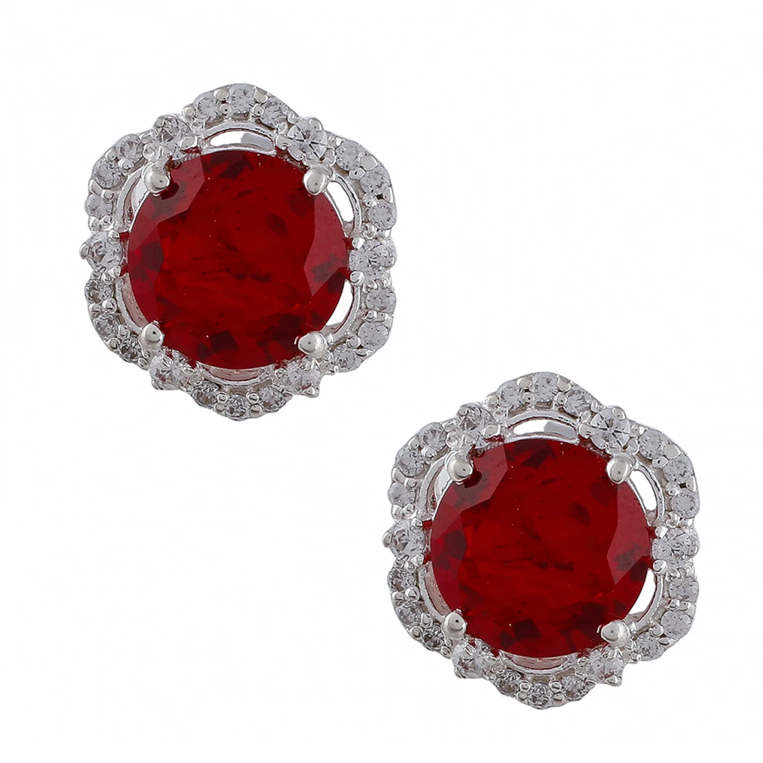 Designer Red & White Stones Studded 925 Sterling Silver Box Set - Image 7