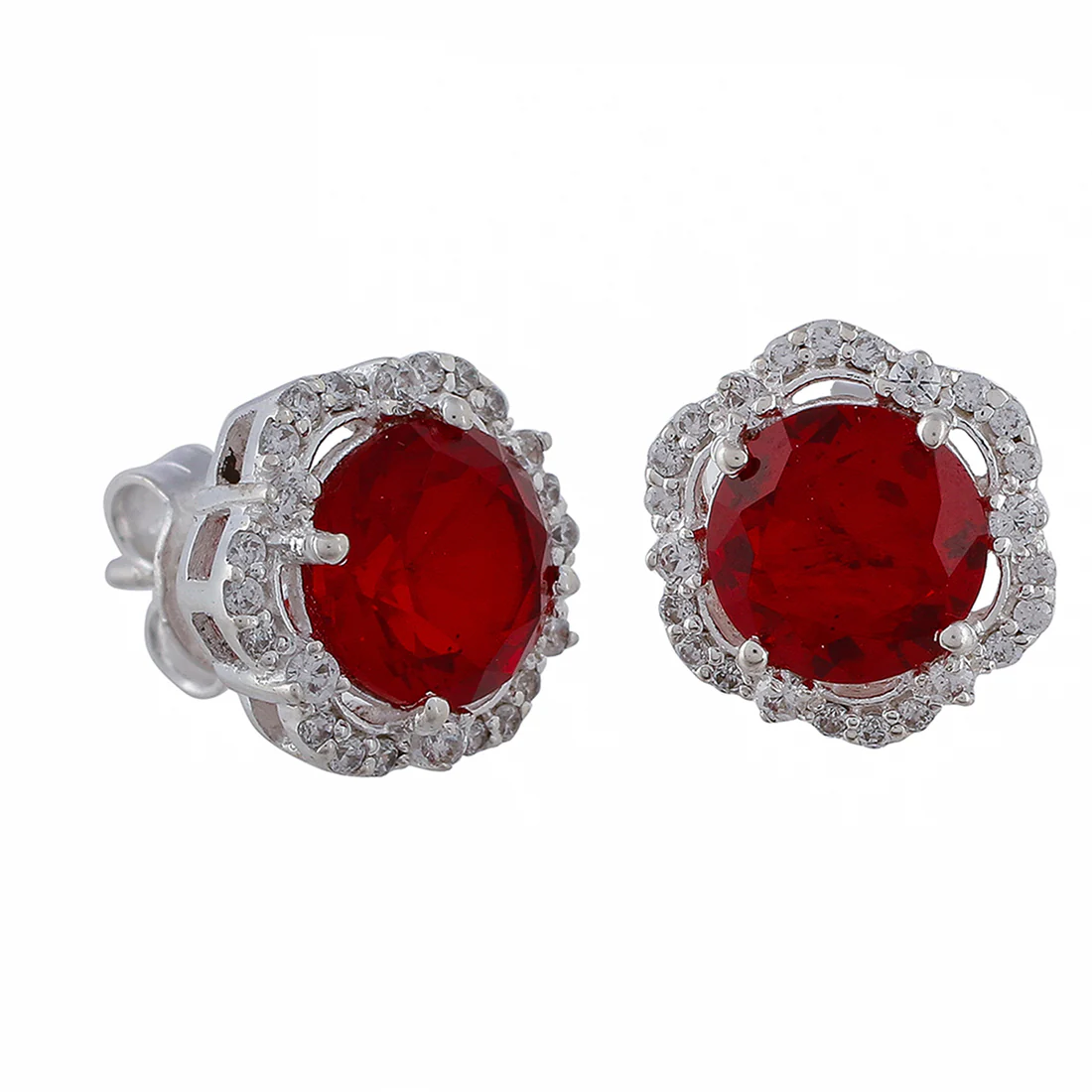 Designer Red & White Stones Studded 925 Sterling Silver Box Set - Image 9