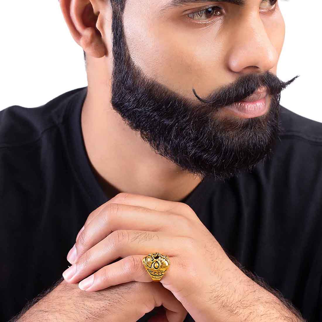 Devil Collection Beaded Skull Ring - Image 2