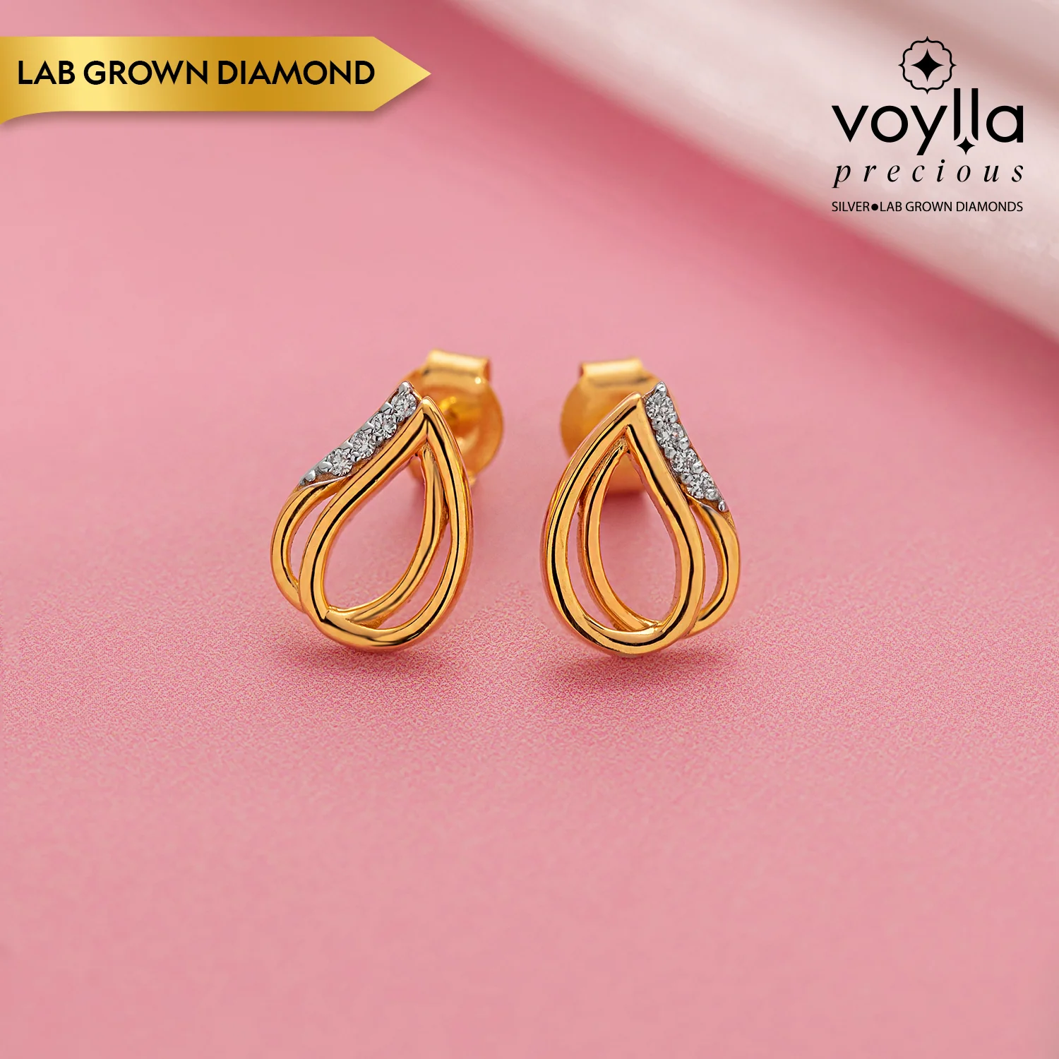 Dew Drop Lab-Grown Diamond Stud Earrings
