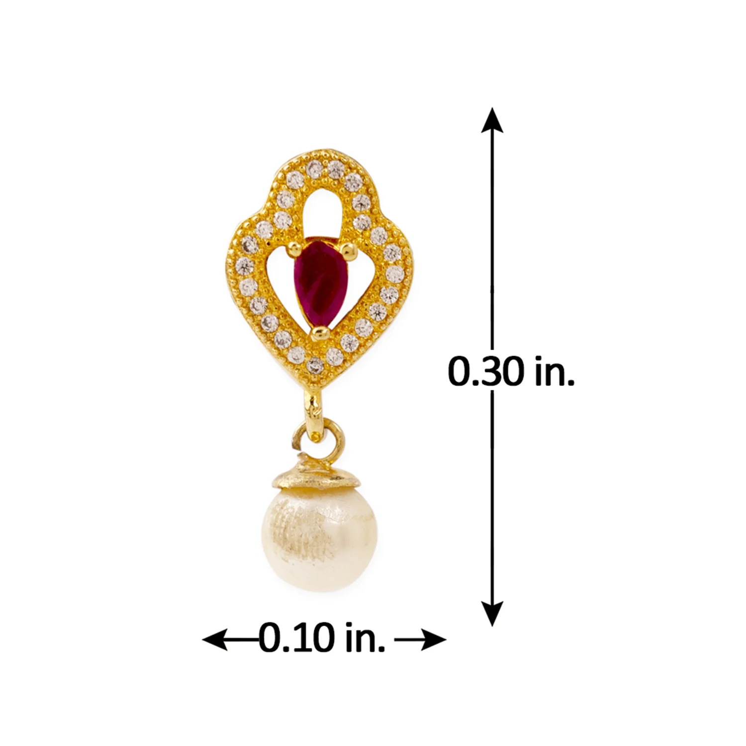 Diamond Shaped Pearl Drop Earrings - Image 5