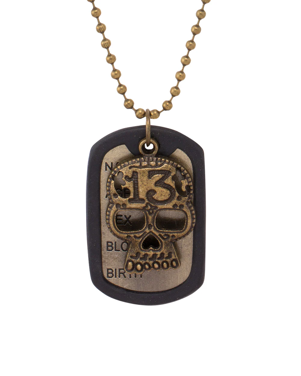 Dog Tag Skull Pendant With Chain - Image 2