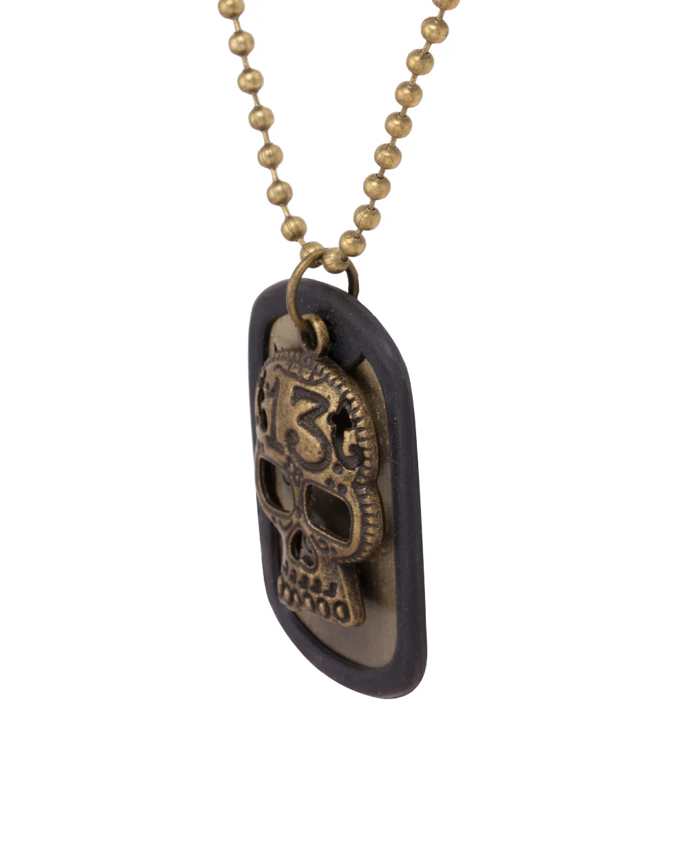Dog Tag Skull Pendant With Chain - Image 3
