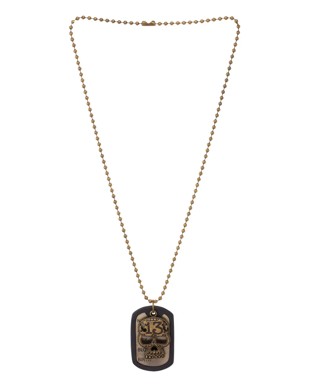 Dog Tag Skull Pendant With Chain - Image 4