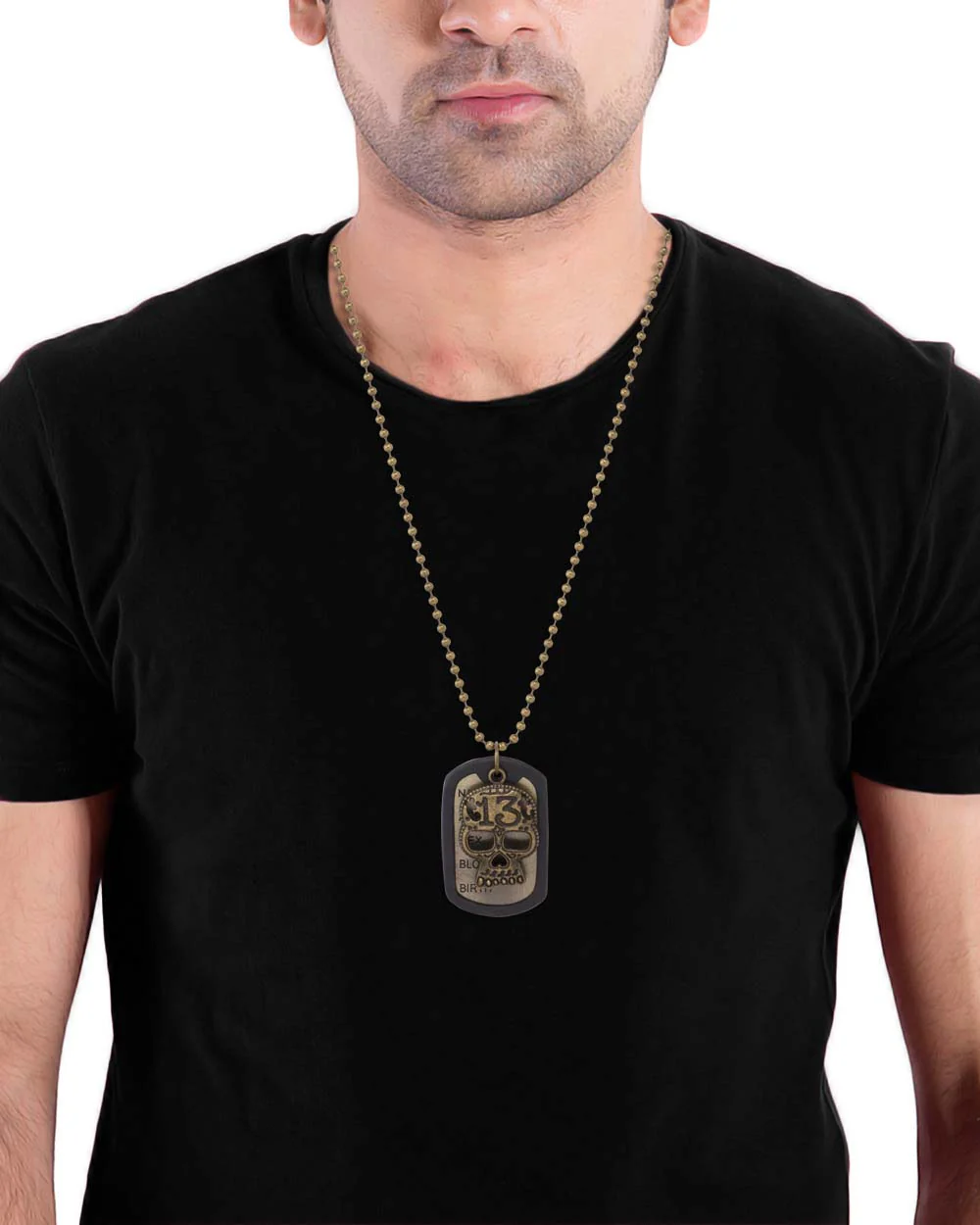 Dog Tag Skull Pendant With Chain - Image 5