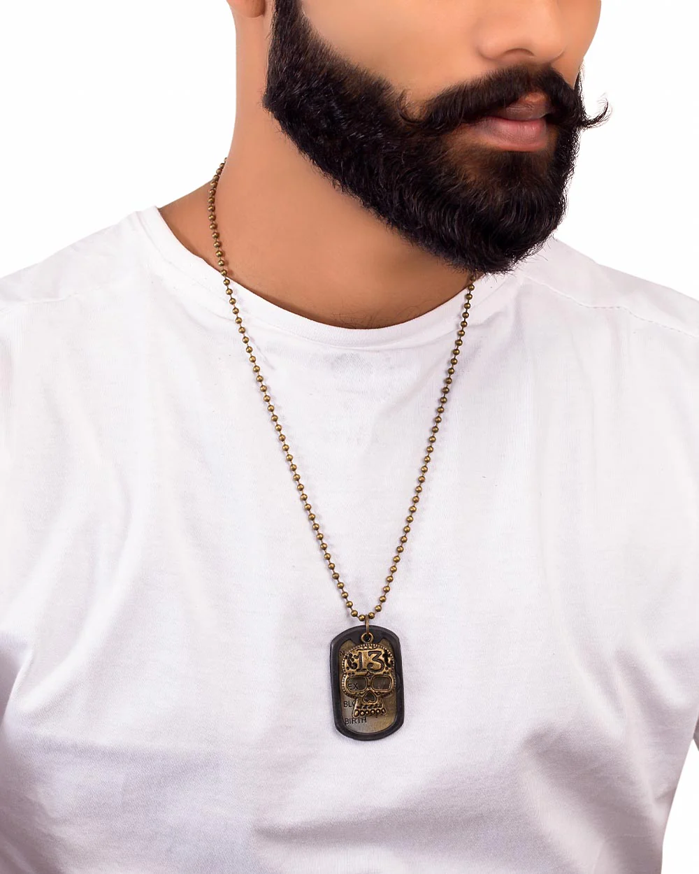 Dog Tag Skull Pendant With Chain - Image 6