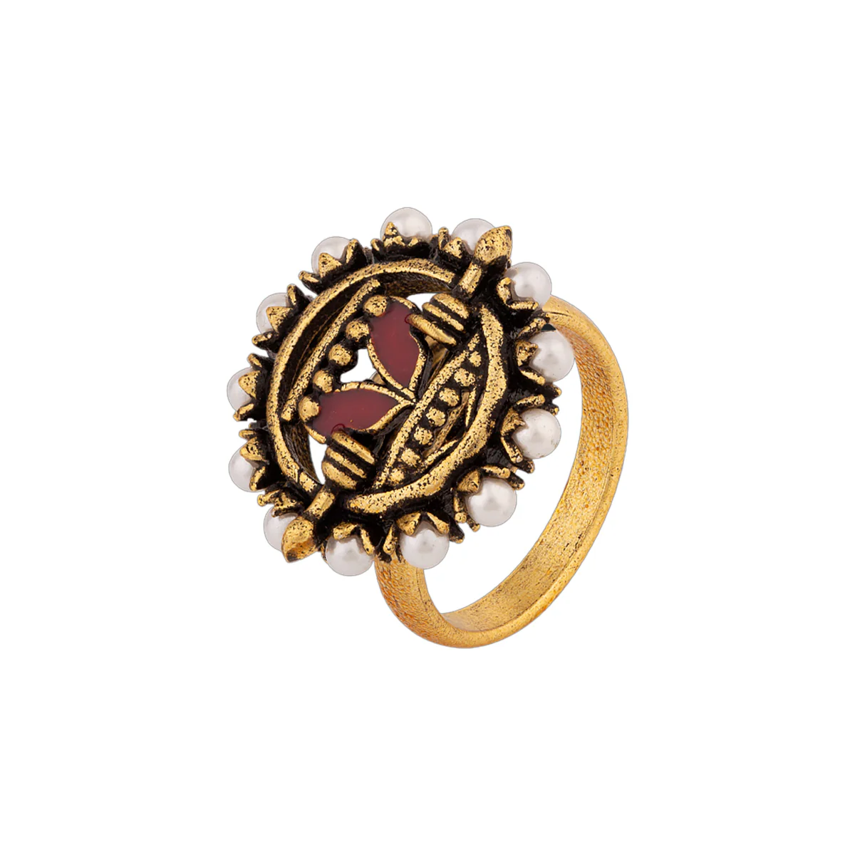 Doli Bridal Palki Motif Statement Ring - Image 3