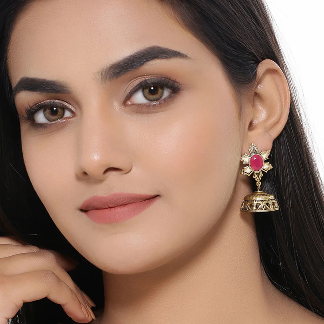 Doli Cutwork Design Jhumka Earrings - Image 2