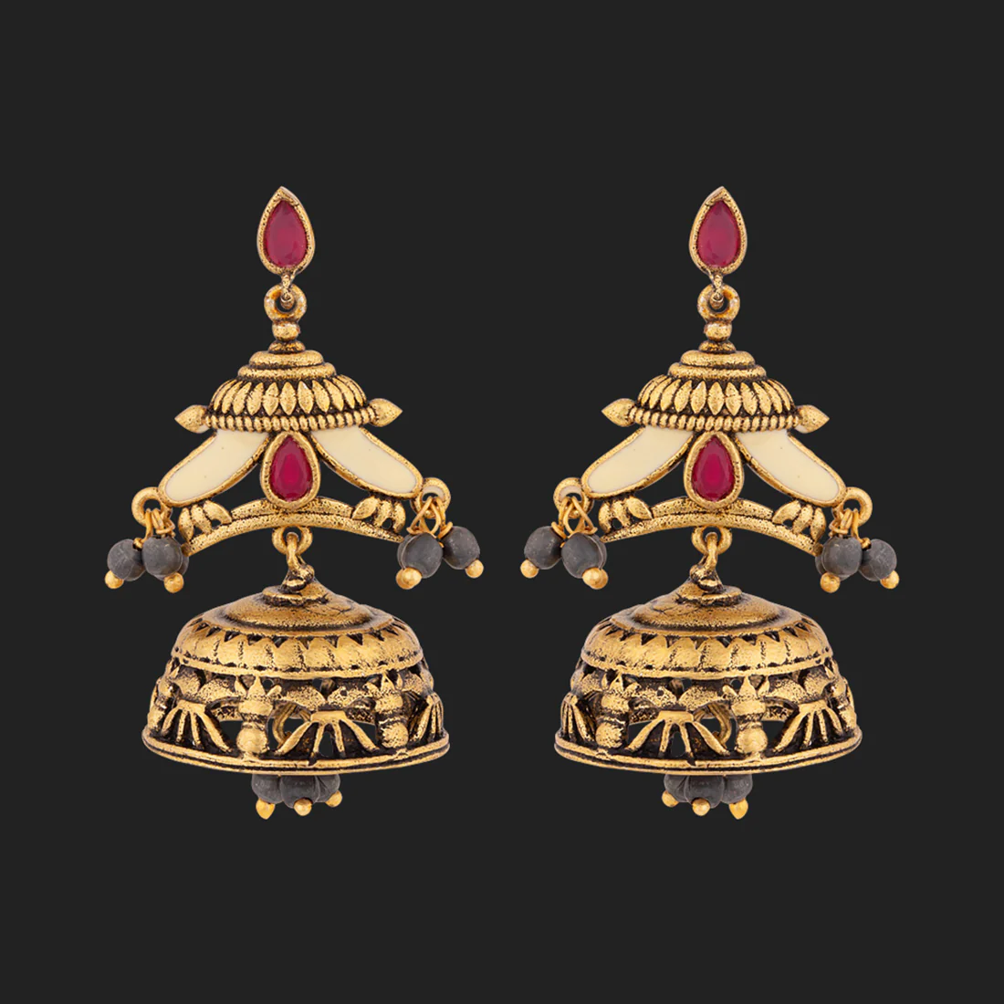 Doli Enameled Mandap Motif Earrings - Image 3