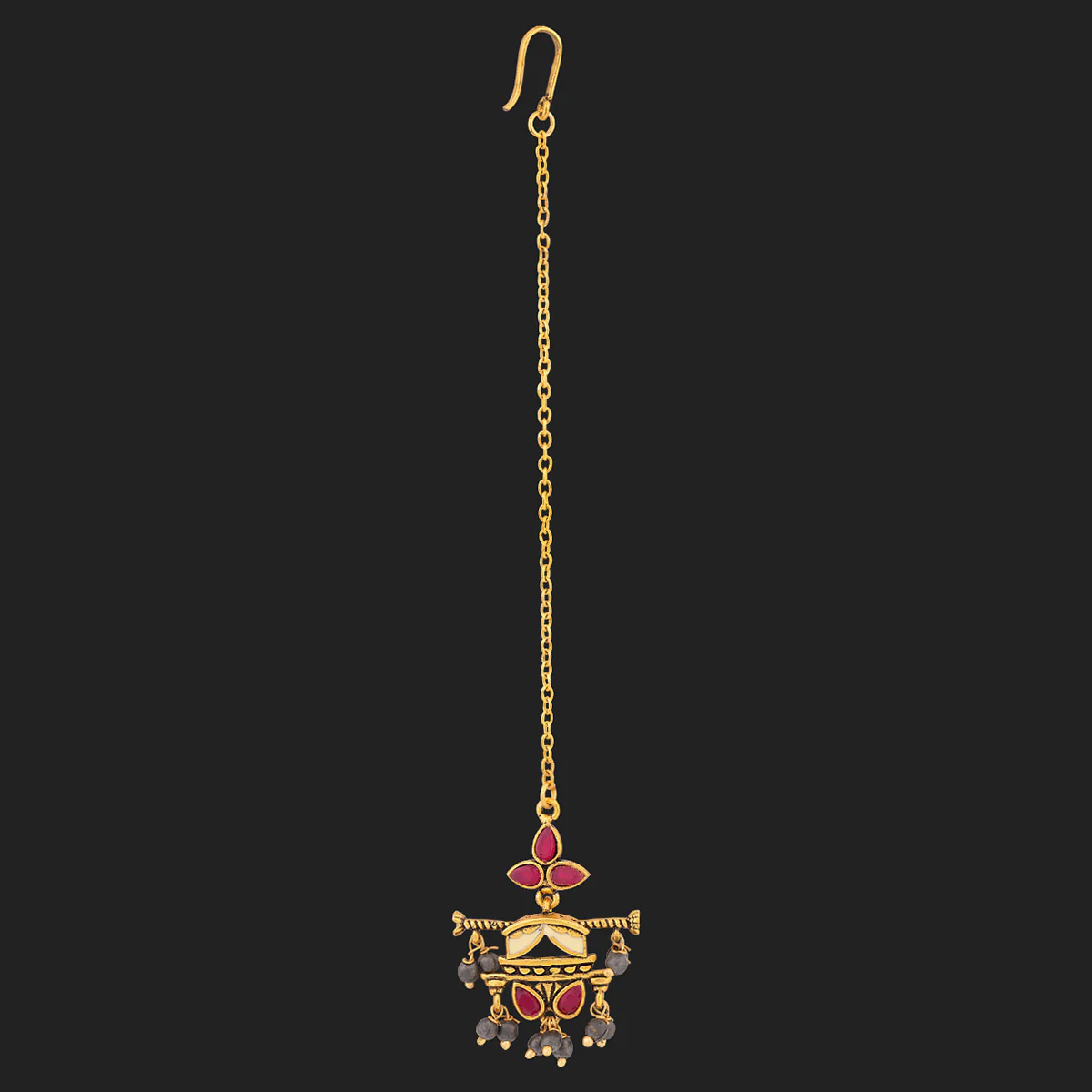 Doli Floral and Palki Motifs Maang Tika - Image 4