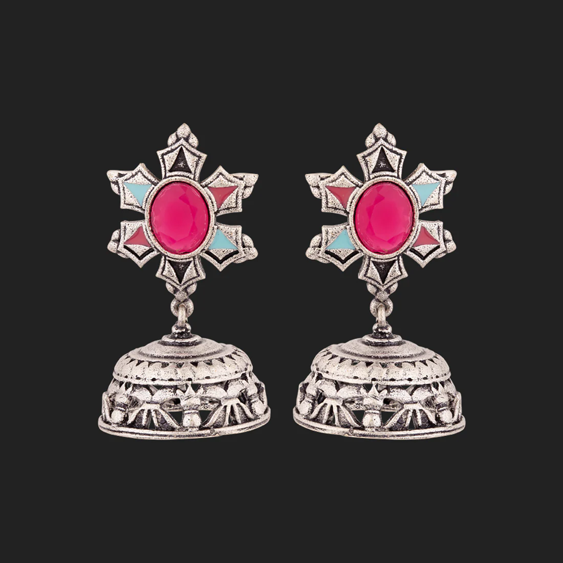 Doli Floral Jhumka Drop Earrings - Image 3