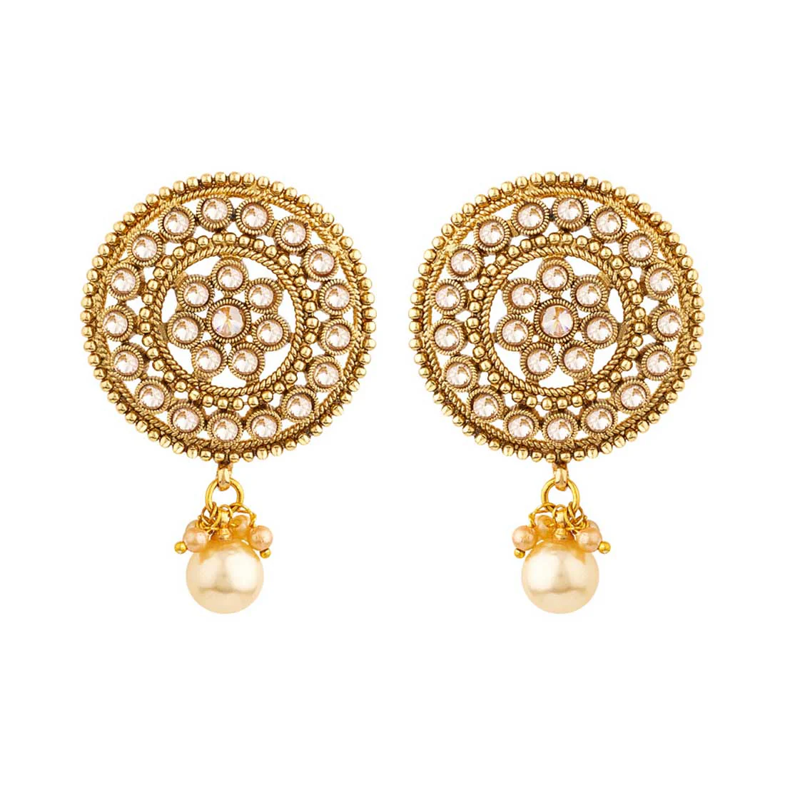 Dome Style Embellished Earrings - Image 3