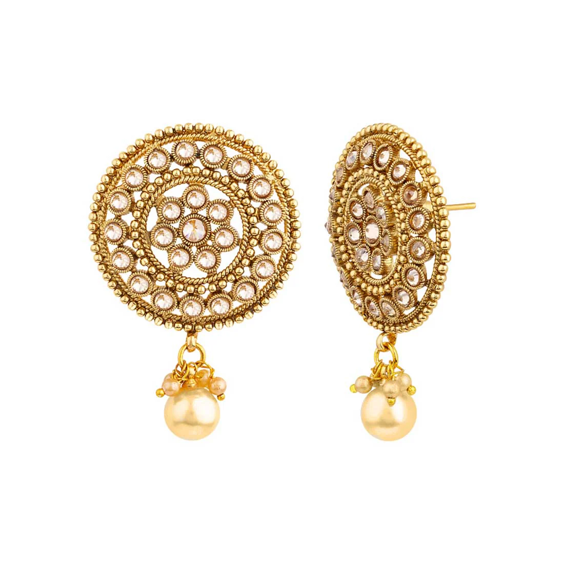 Dome Style Embellished Earrings - Image 4