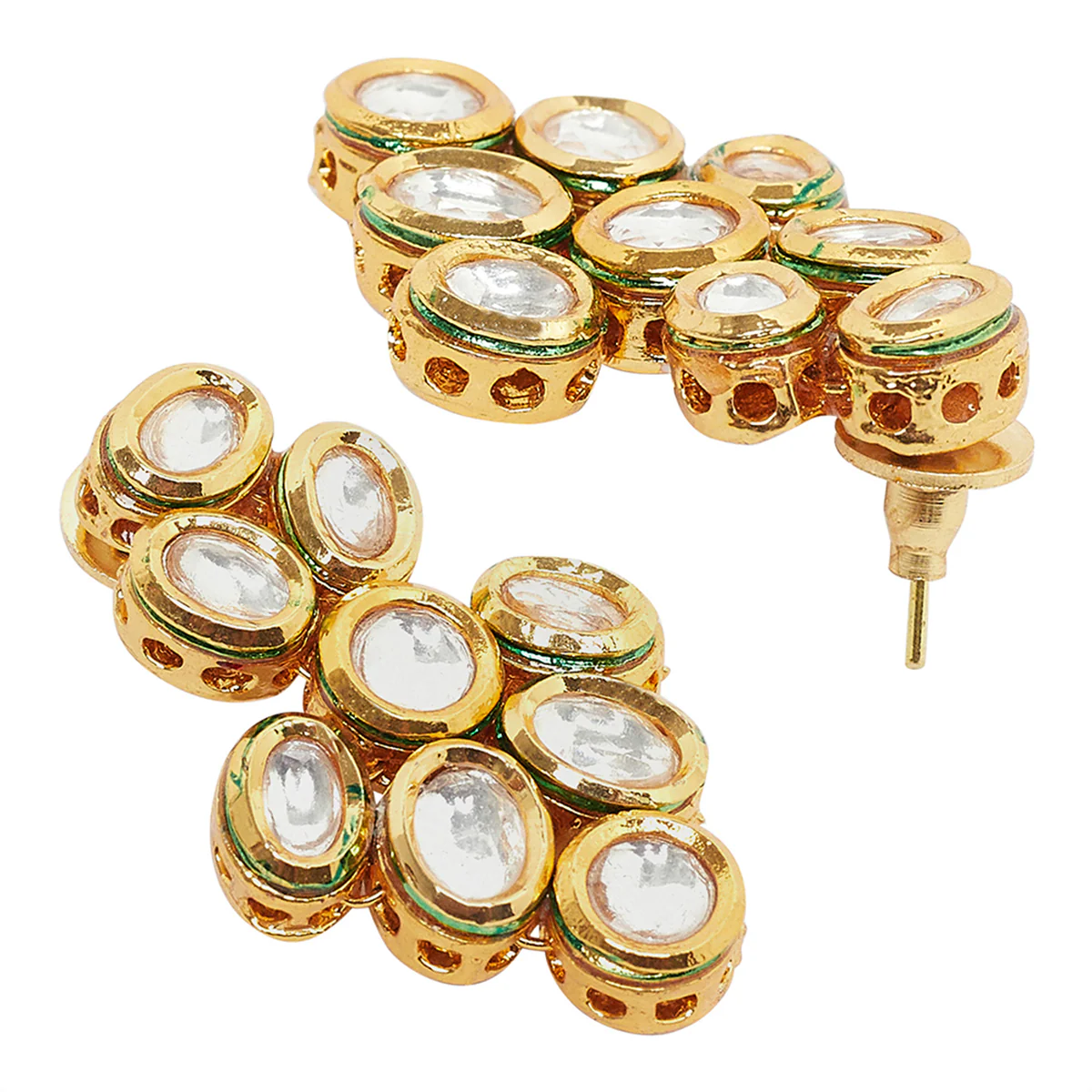Dual Layer Kundan Studded Necklace Set - Image 5