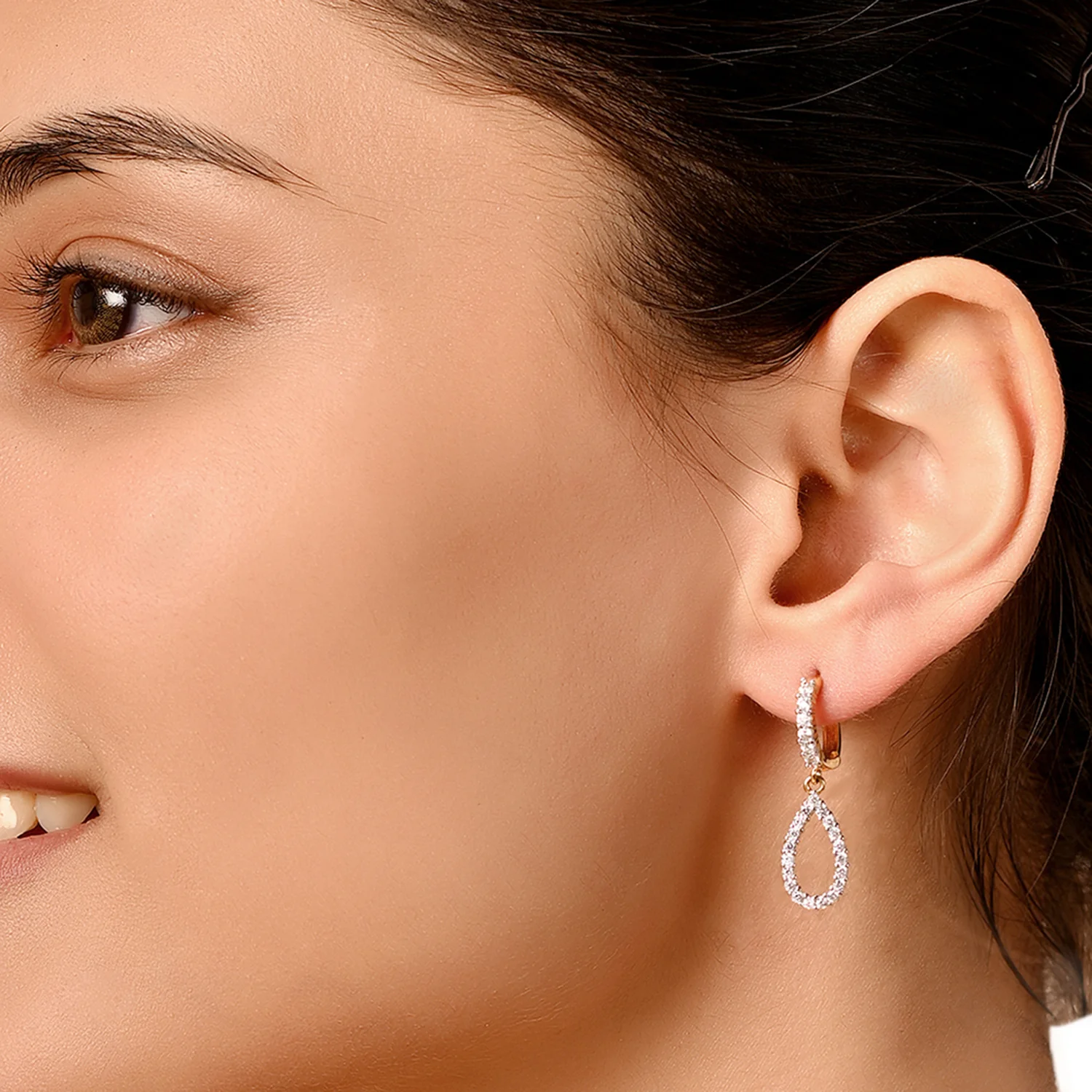 Dual Plating CZ Earrings - Image 2