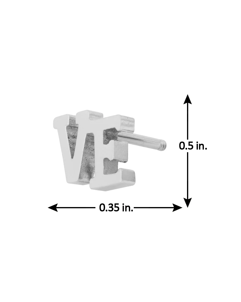 Dual Tone Alphabet Stud Out Earring - Image 6