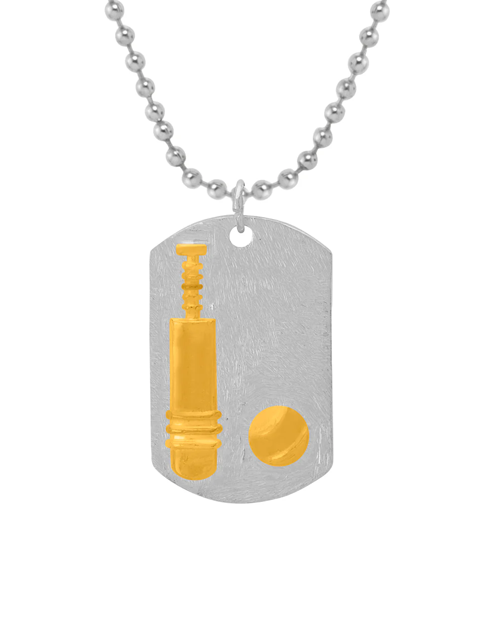 Dual Tone 'Bat & Ball' Pendant With Chain - Image 3