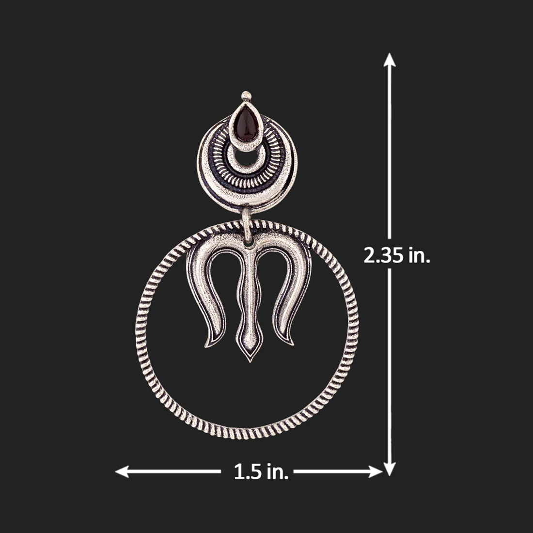 Durga Bindu and Trishul Earrings - Image 5