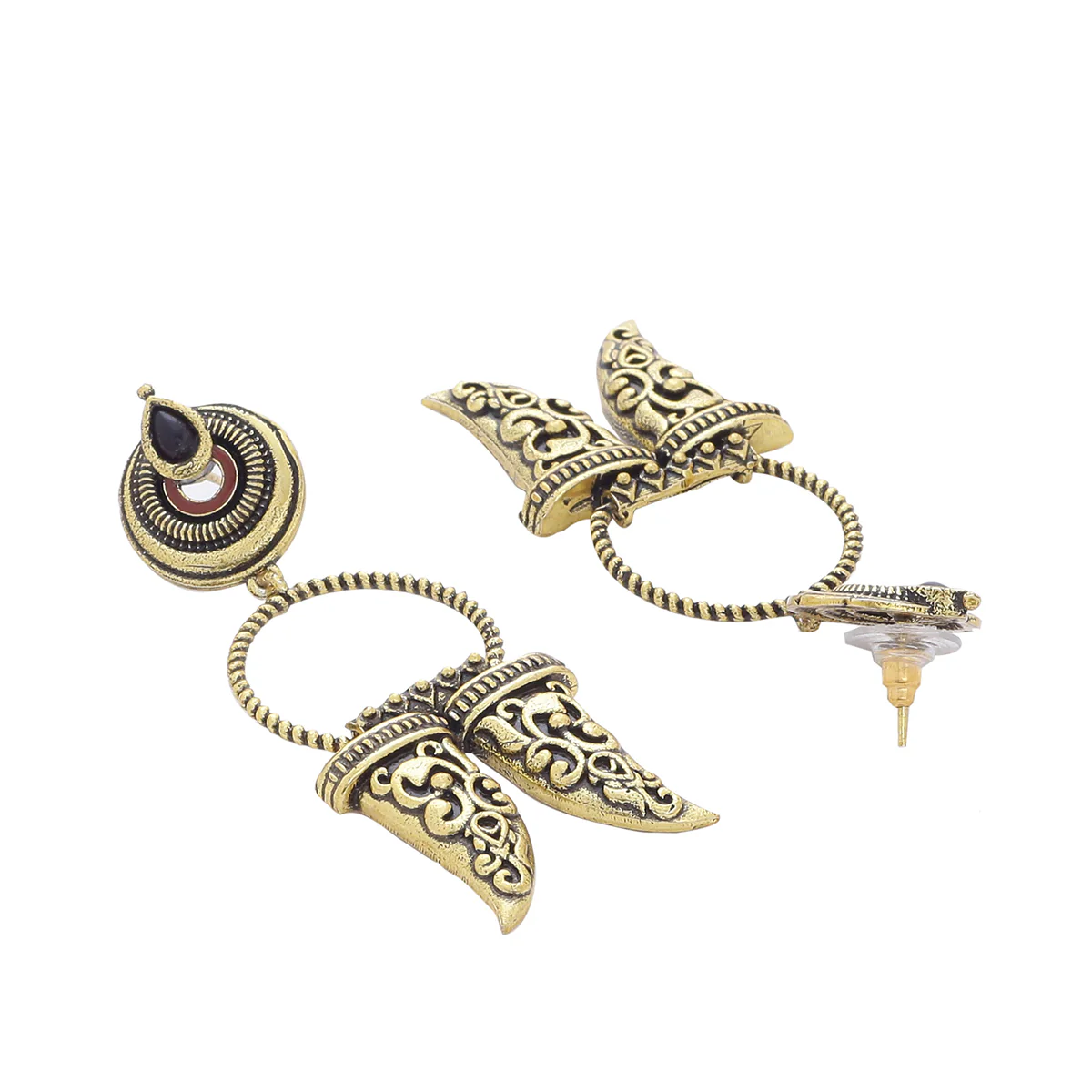 Durga Lion Nakha Dangler Earrings - Image 5