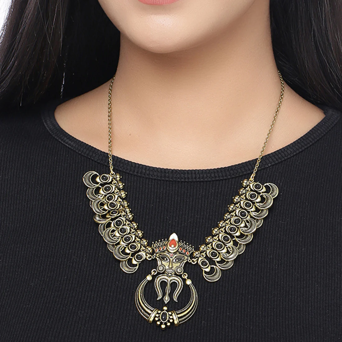 Durga Trishul and Goddess Face Necklace - Image 2