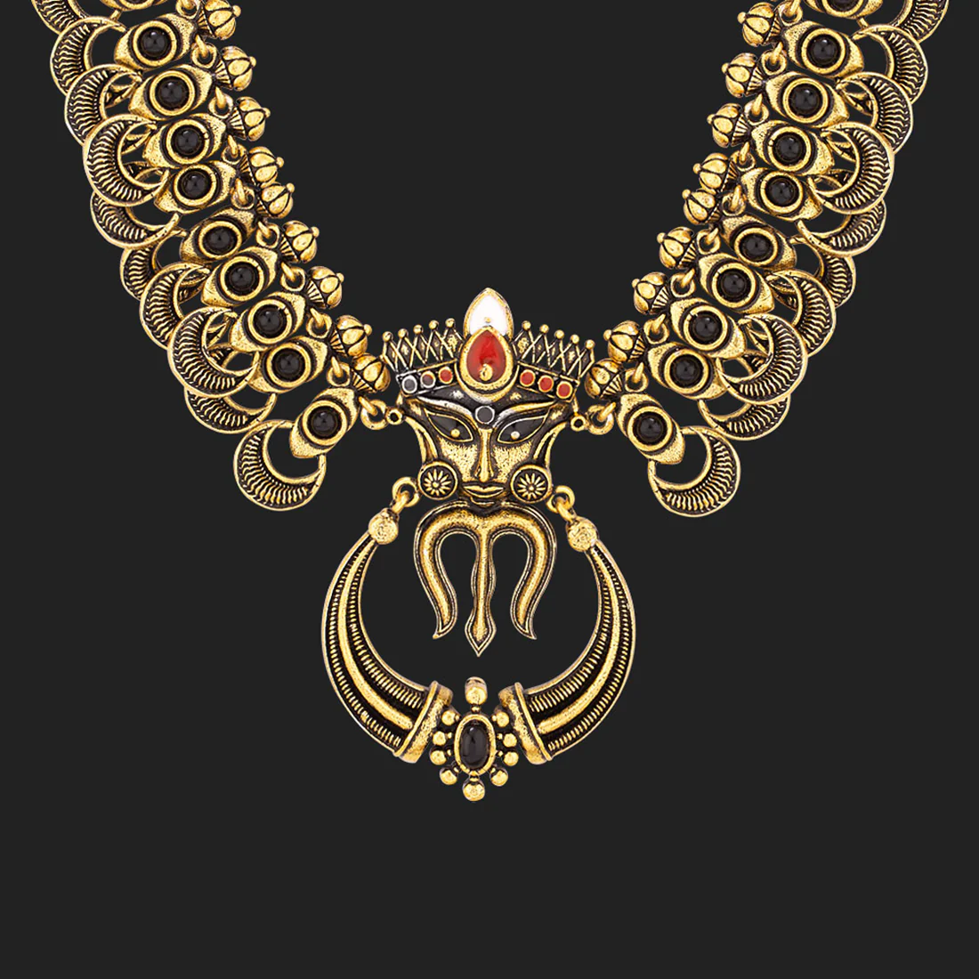 Durga Trishul and Goddess Face Necklace - Image 3
