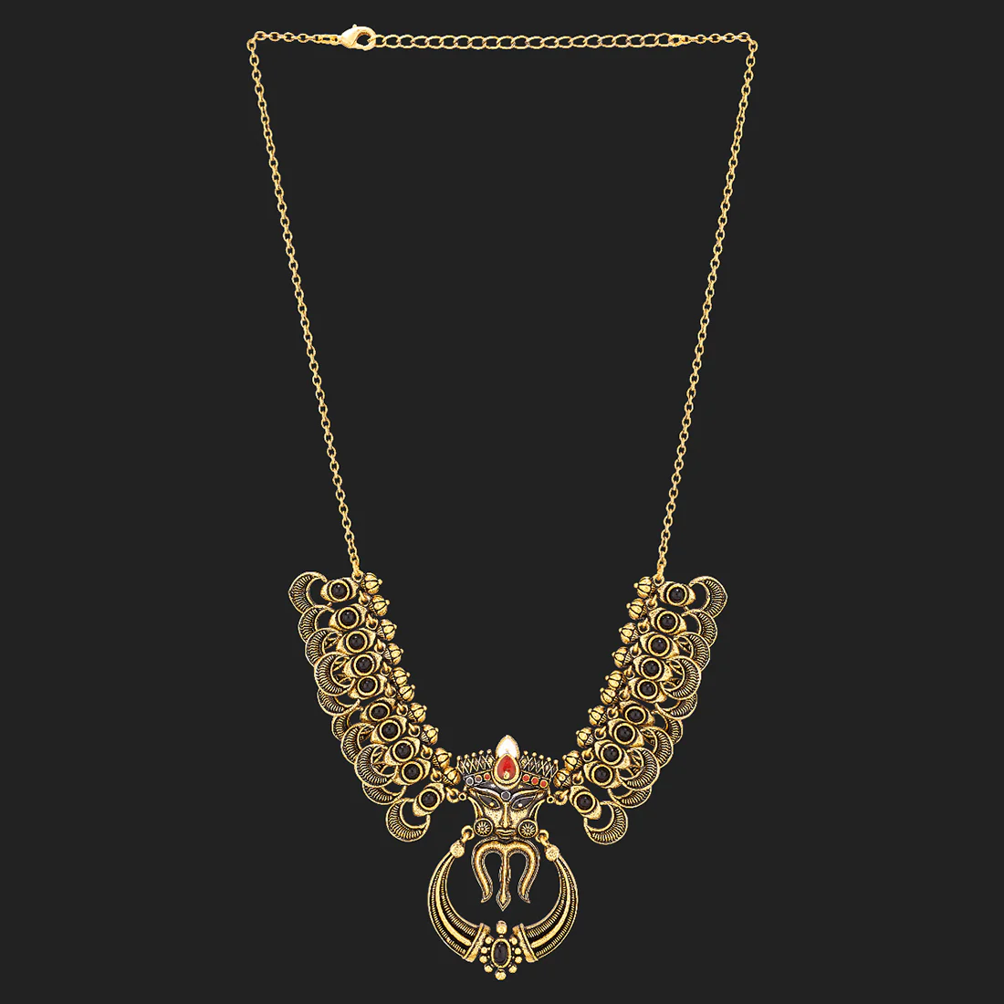 Durga Trishul and Goddess Face Necklace - Image 4