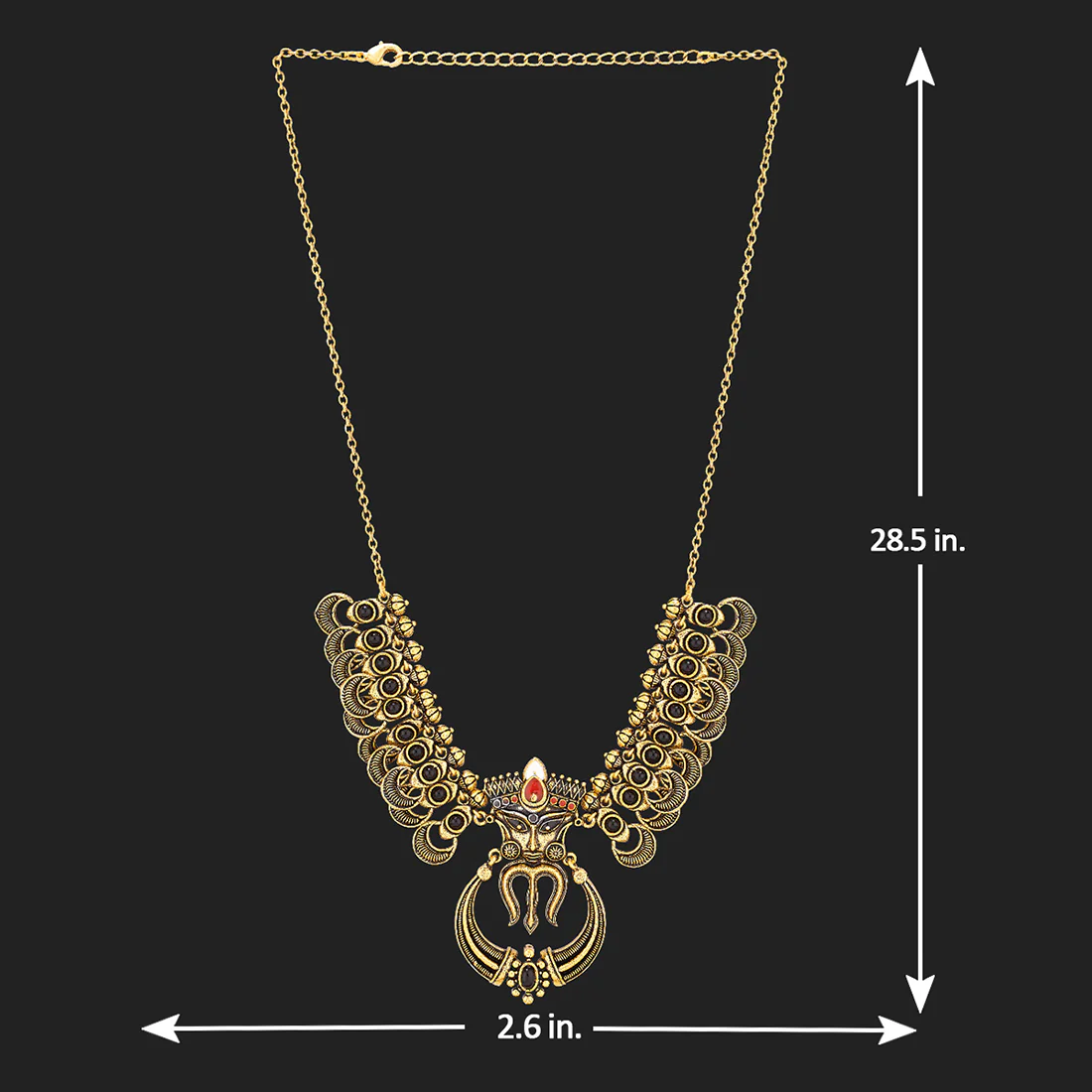 Durga Trishul and Goddess Face Necklace - Image 5