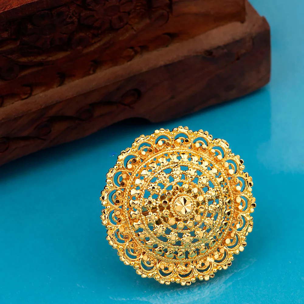 Eastern Delight Brass Statement Ring
