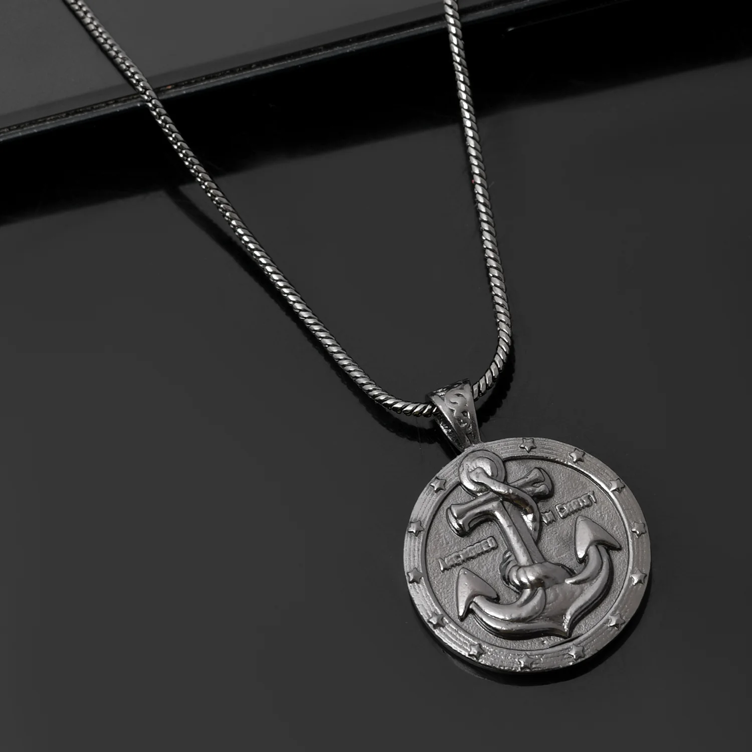 Eclipse Anchor of Hope Black Mens Pendant