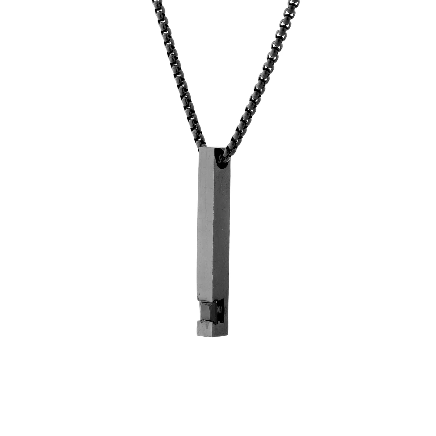 Eclipse Black Axis Bar Pendant Necklace For Men - Image 4