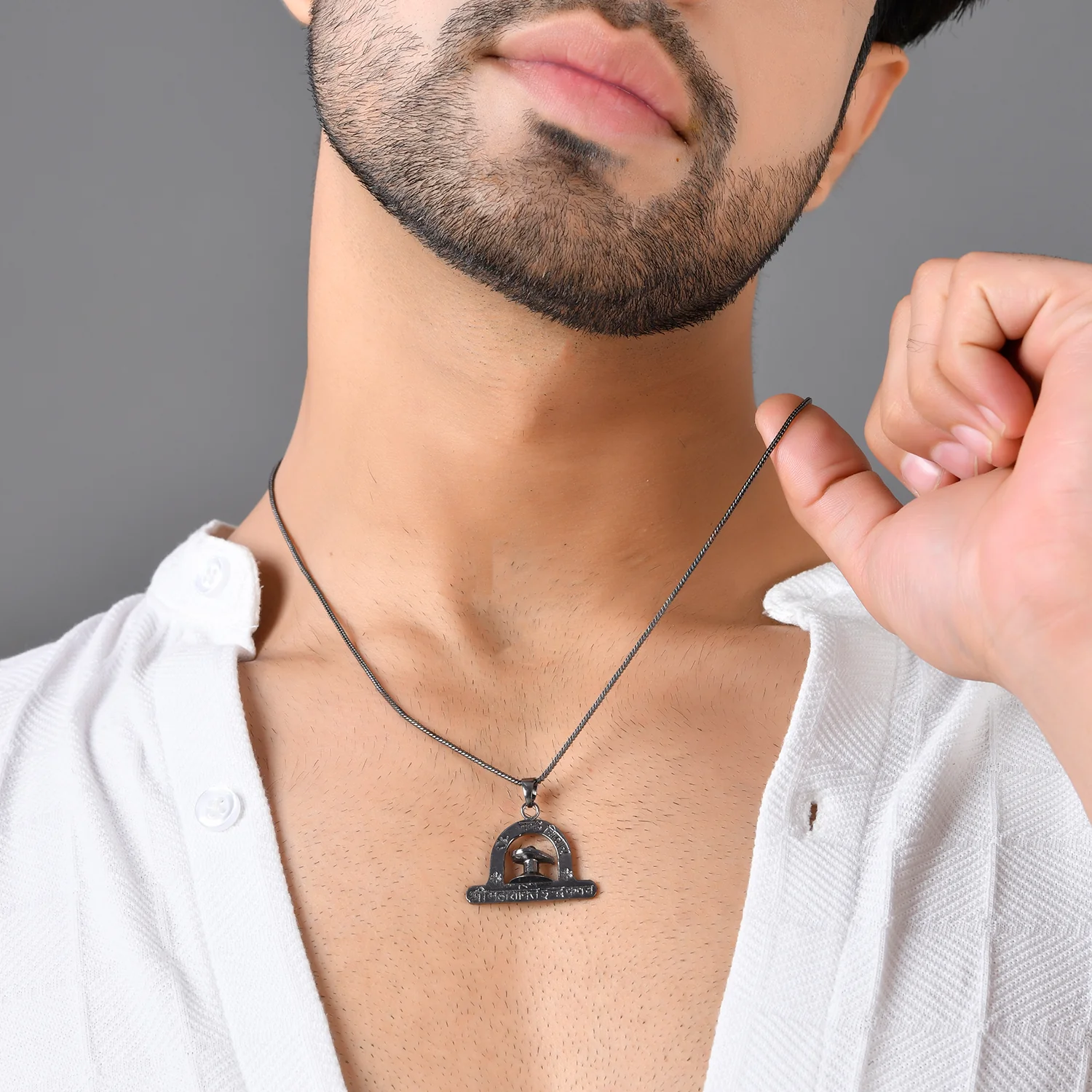 Eclipse Black Shivling Pendant for Men - Image 2