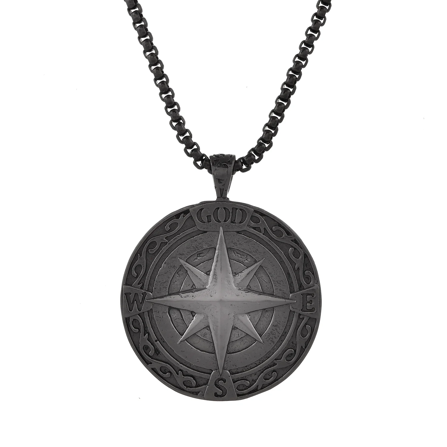 Eclipse Compass Black Mens Pendant - Image 3
