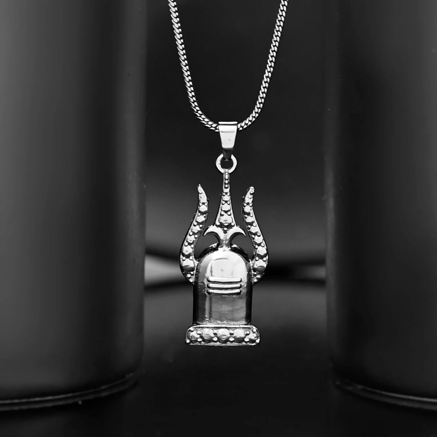 Eclipse Divine Trishul Shivling Black Mens Pendant