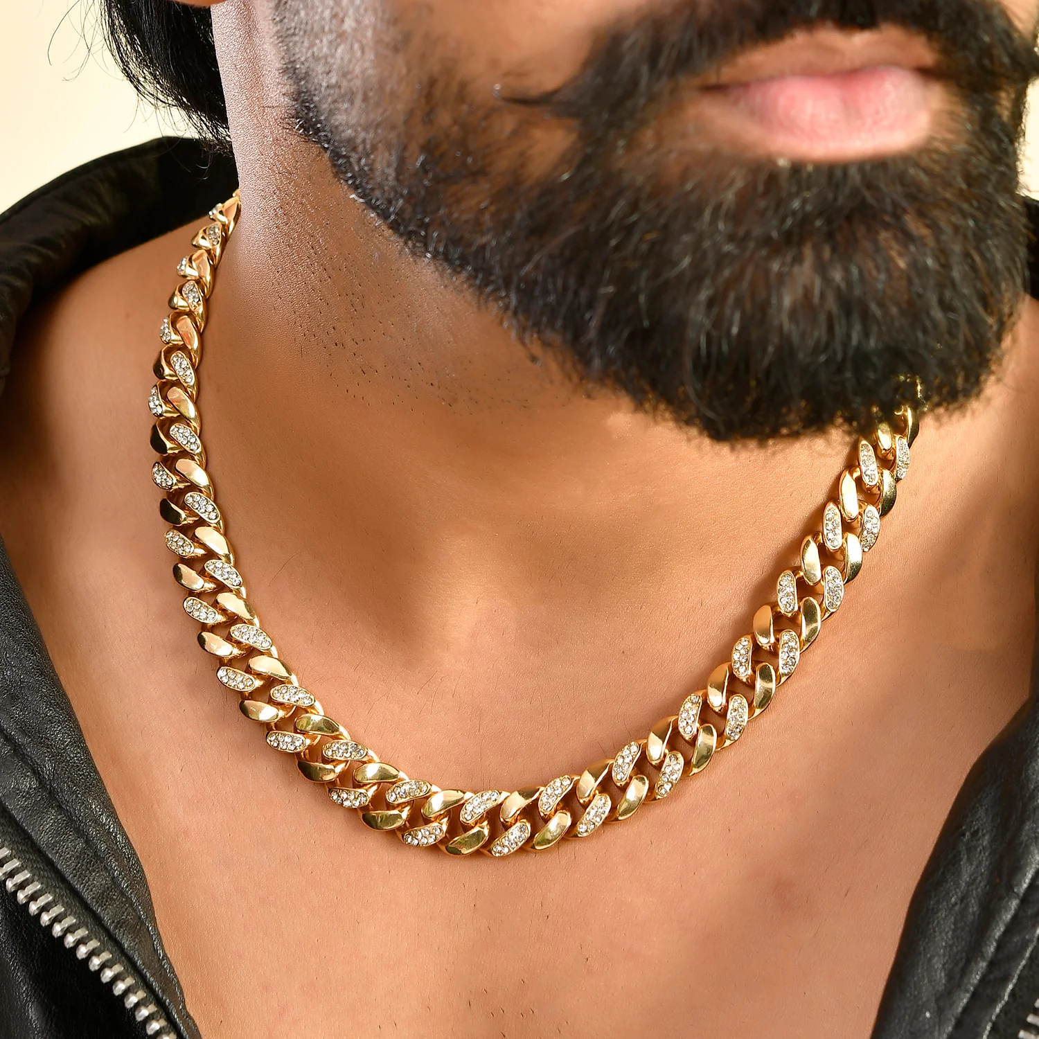 Eclipse Golden Dominion American Diamond Men's Necklace - Image 2