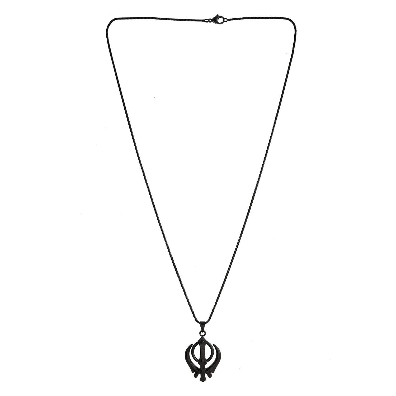 Eclipse Khanda Sikh Religious Black Mens Pendant - Image 4