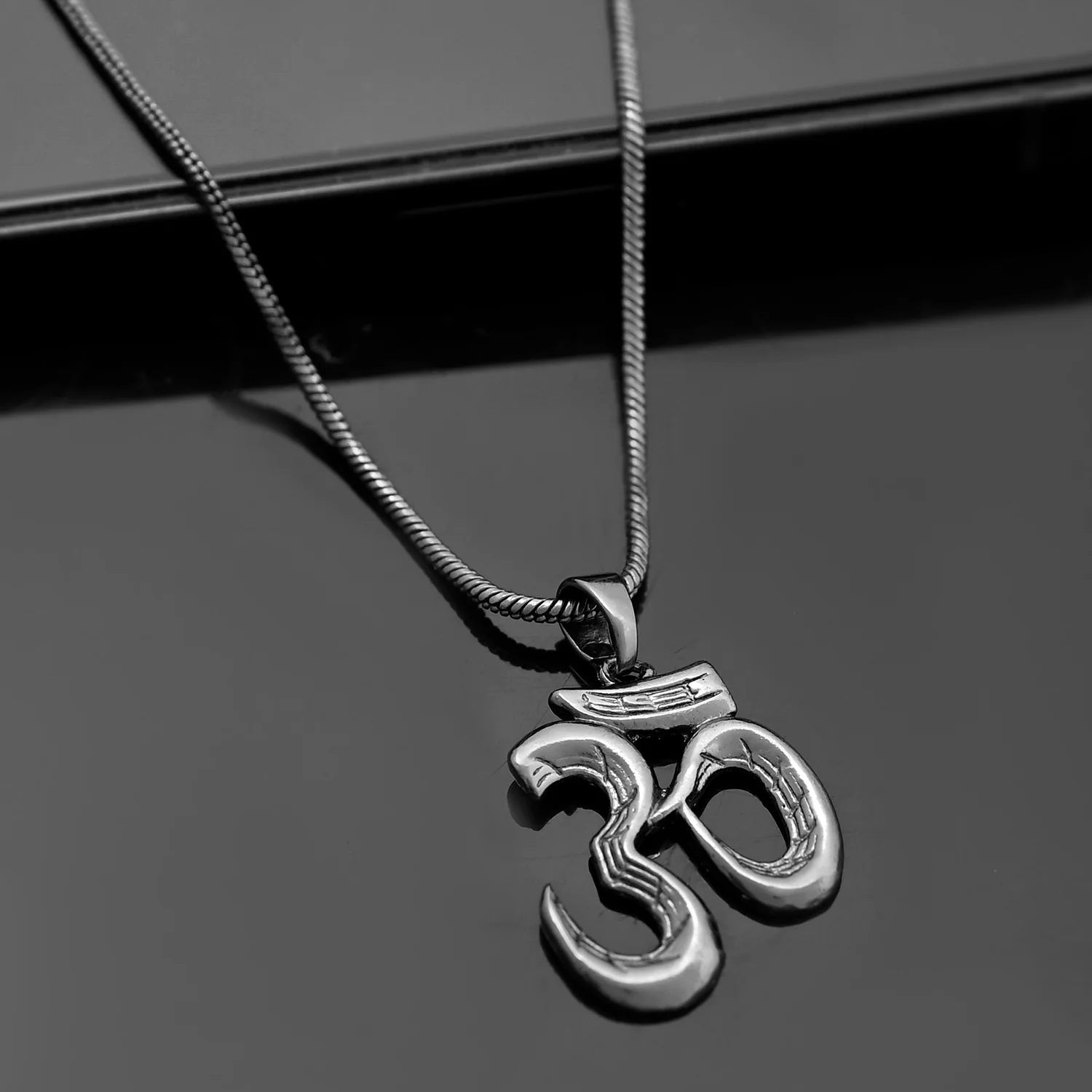 Eclipse Modern Om Black Mens Pendant