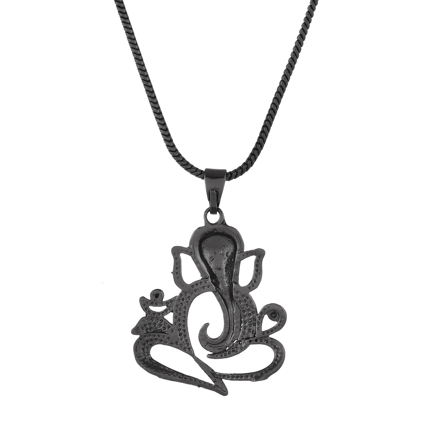 Eclipse Stylish Black Ganesha Pendant for Men - Image 5