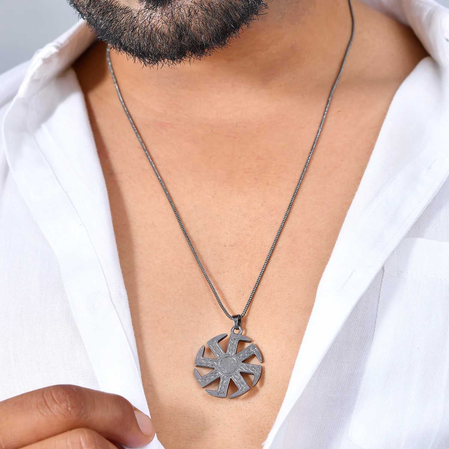 Eclipse Wheel of Power Black Mens Pendant - Image 2