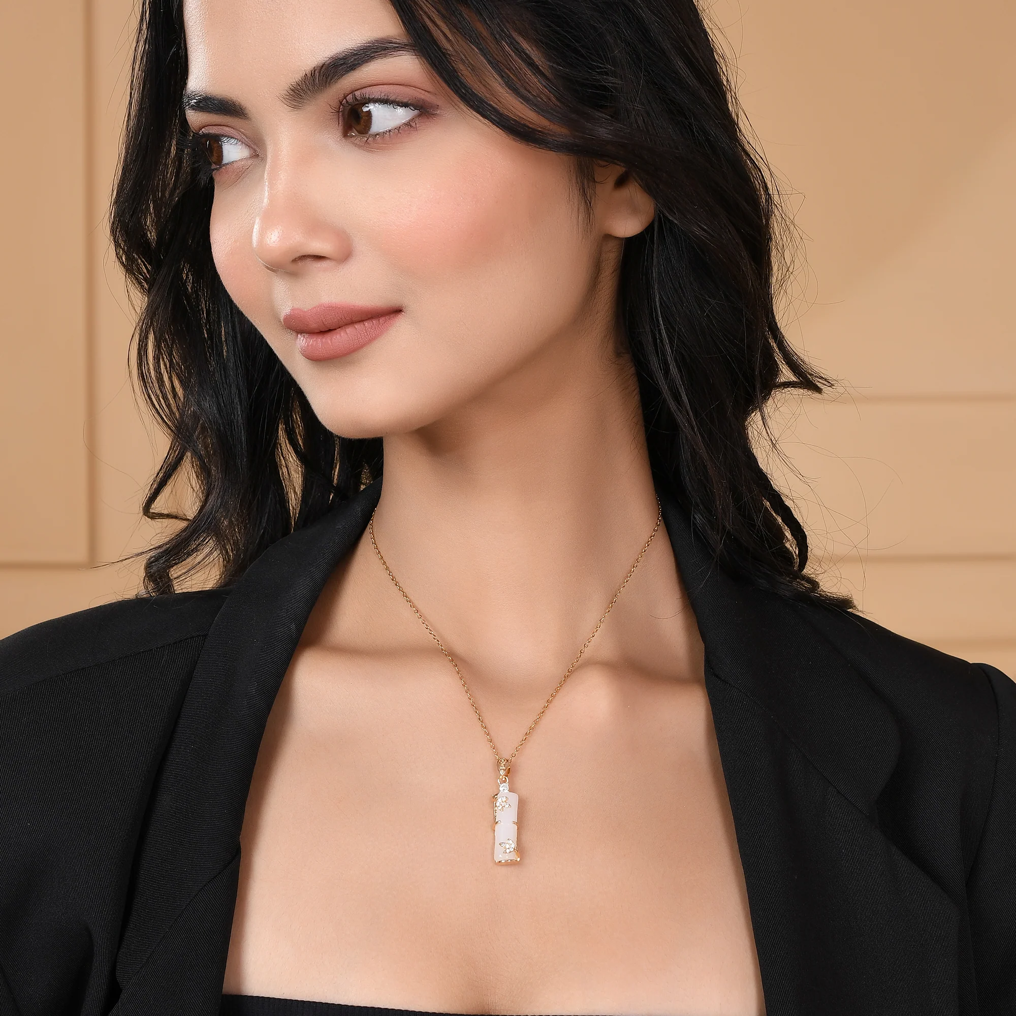 Effortless Minimal Gold Charm Necklace In Gold Plating - Image 2